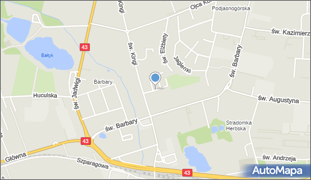 Częstochowa, św. Wincentego Pallottiego, mapa Częstochowy