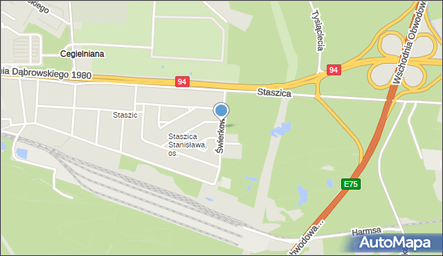 Dąbrowa Górnicza, Świerkowa, mapa Dąbrowa Górnicza