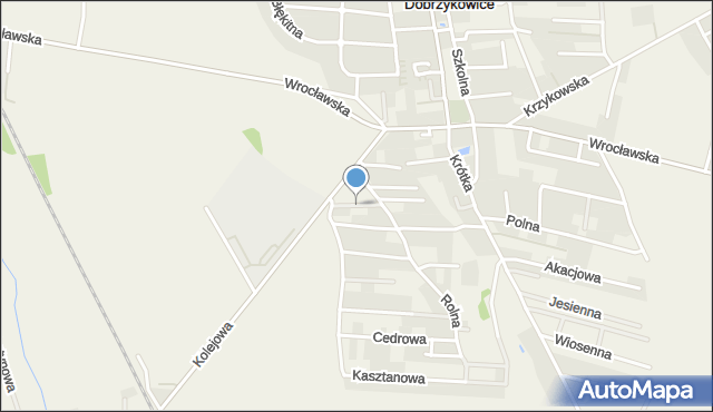 Dobrzykowice, Świerkowa, mapa Dobrzykowice