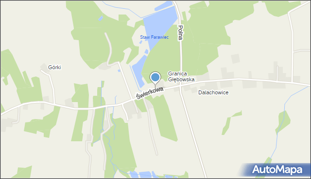 Głębowice gmina Osiek, Świerkowa, mapa Głębowice gmina Osiek