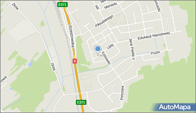 Głogów Małopolski, św. Floriana, mapa Głogów Małopolski