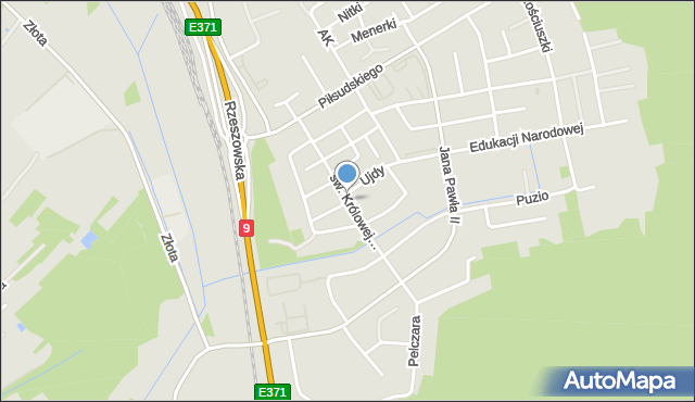 Głogów Małopolski, św. Królowej Jadwigi, mapa Głogów Małopolski