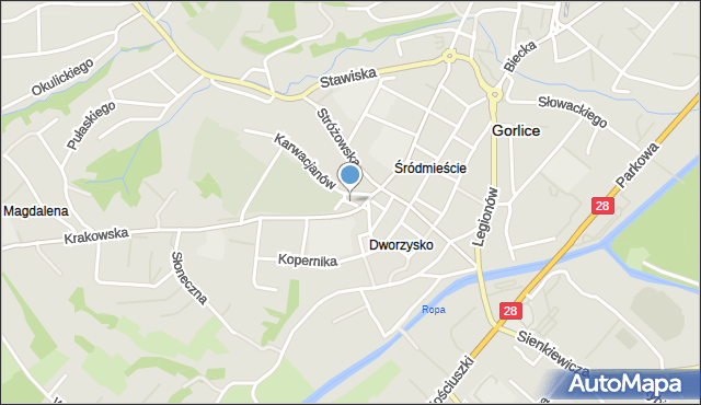 Gorlice, św. Mikołaja, mapa Gorlic