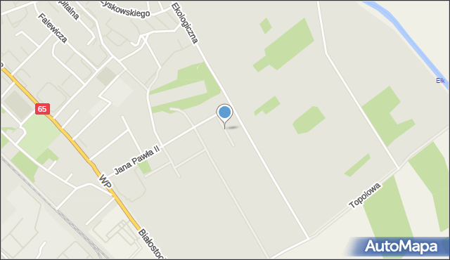 Grajewo, św. Maksymiliana Marii Kolbego, mapa Grajewo