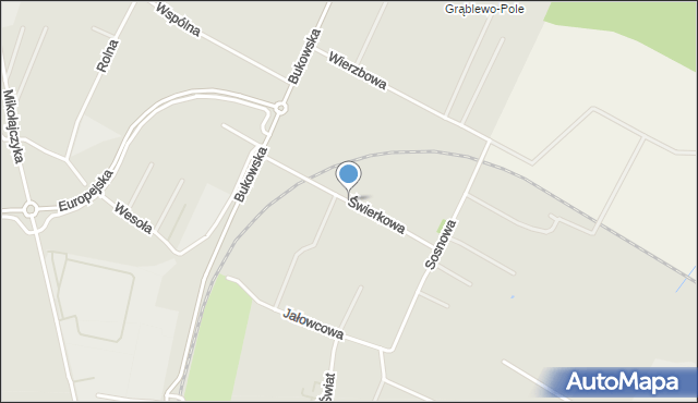 Grodzisk Wielkopolski, Świerkowa, mapa Grodzisk Wielkopolski