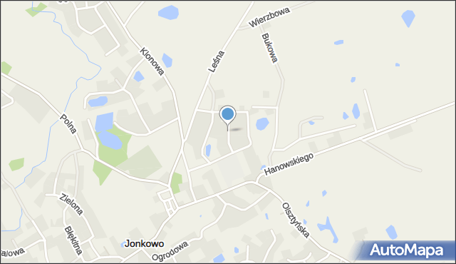 Jonkowo, Świerkowa, mapa Jonkowo