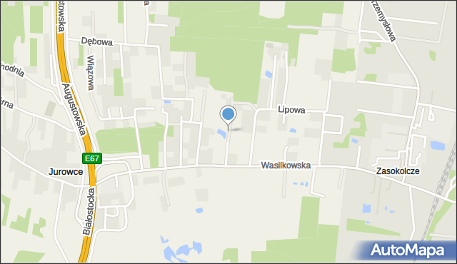 Jurowce gmina Wasilków, św. Jana Pawła II, mapa Jurowce gmina Wasilków