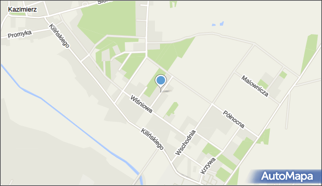 Kazimierz gmina Lutomiersk, św. Urszuli Ledóchowskiej, mapa Kazimierz gmina Lutomiersk