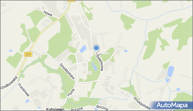 Kobysewo, Świerkowa, mapa Kobysewo