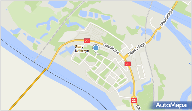 Kostrzyn nad Odrą, św. Klemensa, mapa Kostrzyn nad Odrą