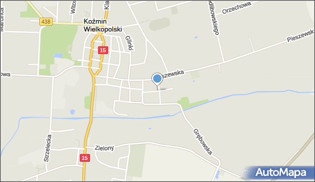 Koźmin Wielkopolski, św. Wawrzyńca, mapa Koźmin Wielkopolski