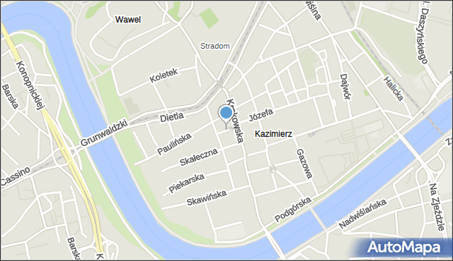 Kraków, św. Katarzyny, mapa Krakowa