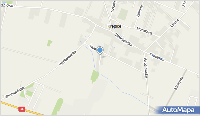 Krępice gmina Miękinia, św. Karola, mapa Krępice gmina Miękinia