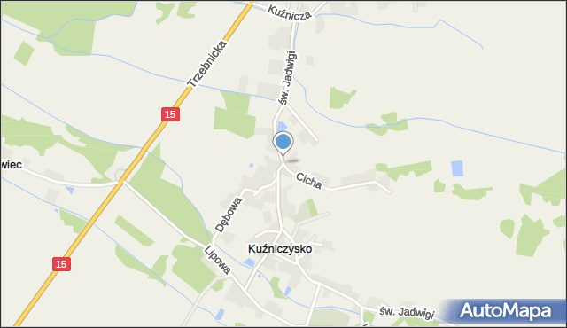 Kuźniczysko, św. Jadwigi, mapa Kuźniczysko
