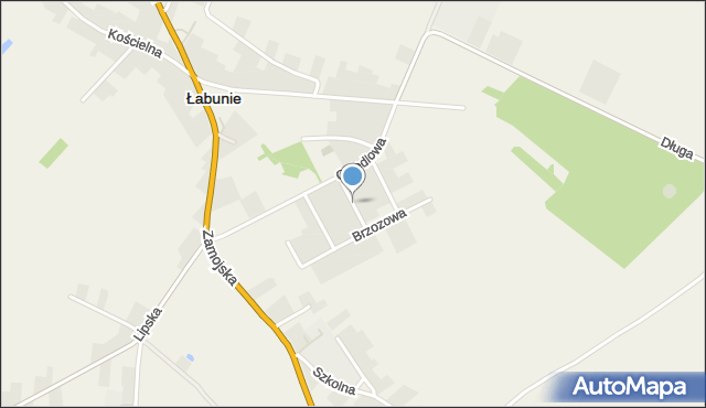 Łabunie, Świerkowa, mapa Łabunie