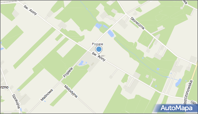 Lasek gmina Żabia Wola, św. Anny, mapa Lasek gmina Żabia Wola