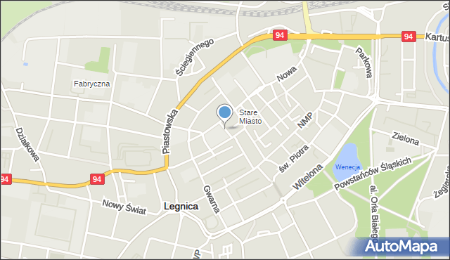 Legnica, św. Jana, mapa Legnicy