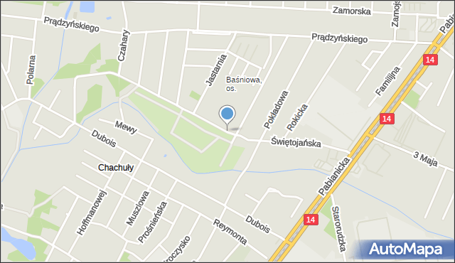Łódź, Świętojańska, mapa Łodzi