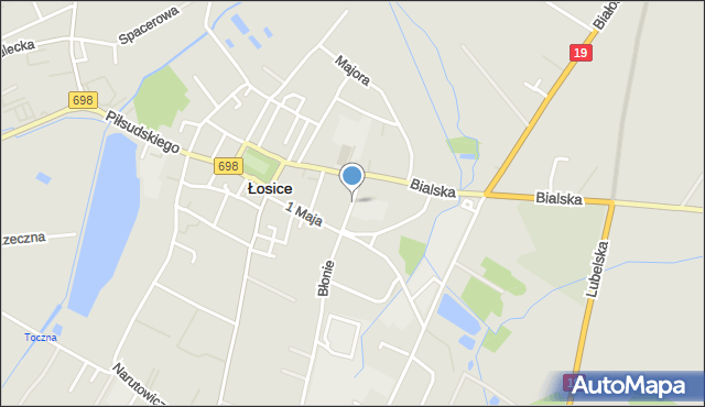 Łosice, św. Stanisława, mapa Łosice