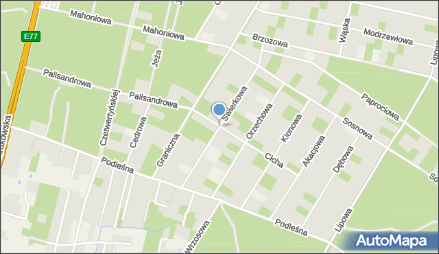 Magdalenka gmina Lesznowola, Świerkowa, mapa Magdalenka gmina Lesznowola