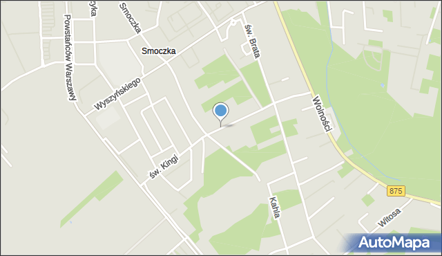 Mielec, św. Kingi, mapa Mielca