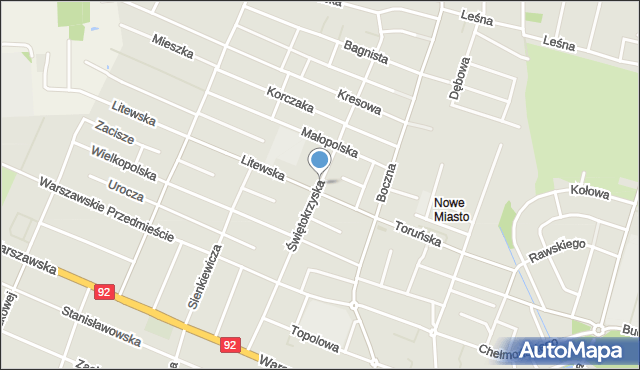 Mińsk Mazowiecki, Świętokrzyska, mapa Mińsk Mazowiecki