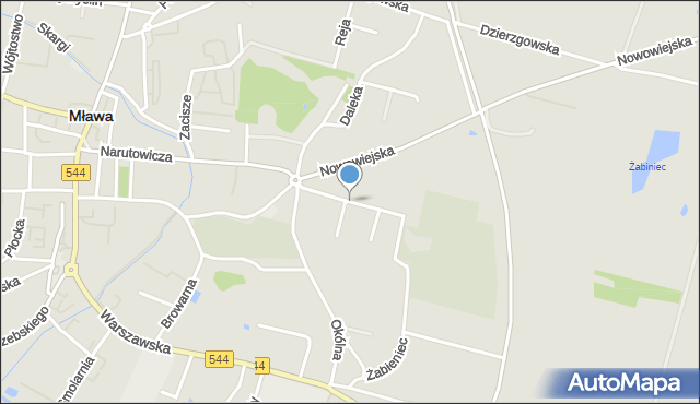 Mława, św. Maksymiliana Marii Kolbego, mapa Mława