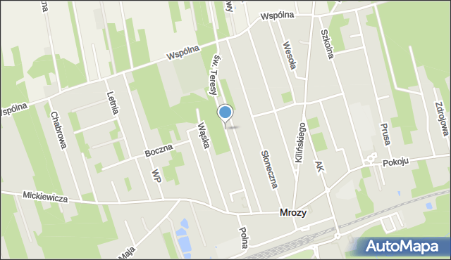 Mrozy powiat miński, św. Teresy, mapa Mrozy powiat miński
