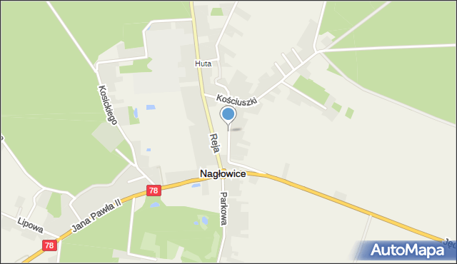 Nagłowice, św. Floriana, mapa Nagłowice