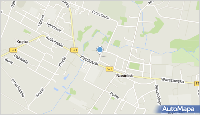Nasielsk, Św. Wojciecha, mapa Nasielsk