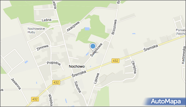 Nochowo, Świerkowa, mapa Nochowo