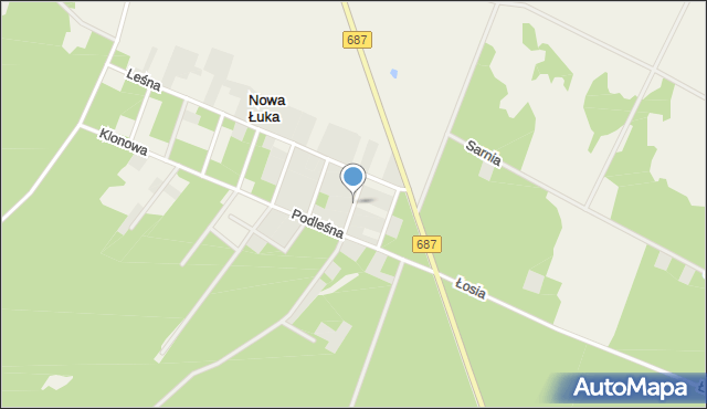 Nowa Łuka, Świerkowa, mapa Nowa Łuka