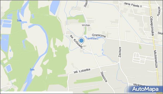 Nowa Wieś gmina Kęty, św. Królowej Jadwigi, mapa Nowa Wieś gmina Kęty