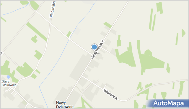 Nowy Dzikowiec, św. Jana Pawła II, mapa Nowy Dzikowiec