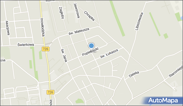 Opoczno, św. Stanisława, mapa Opoczno