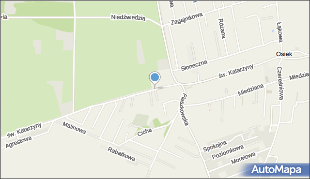Osiek gmina Lubin, św. Katarzyny, mapa Osiek gmina Lubin