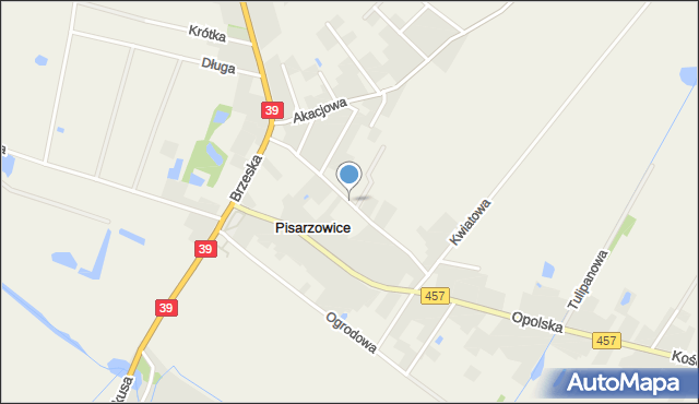 Pisarzowice gmina Lubsza, Świerkowa, mapa Pisarzowice gmina Lubsza