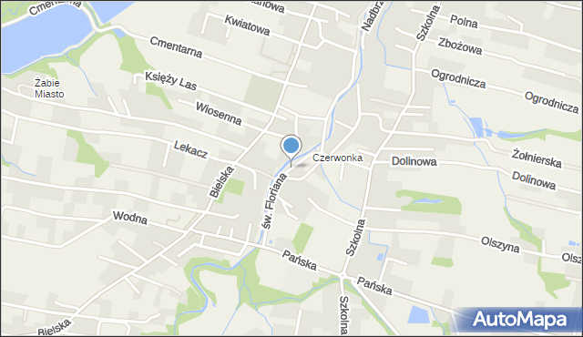 Pisarzowice gmina Wilamowice, św. Floriana, mapa Pisarzowice gmina Wilamowice