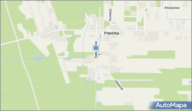 Piskórka, Świerkowa, mapa Piskórka