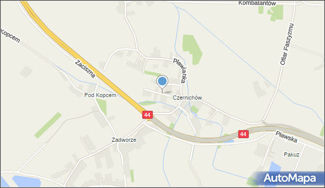 Pławy, Świetlicowa, mapa Pławy