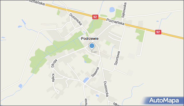 Podrzewie, św. Floriana, mapa Podrzewie