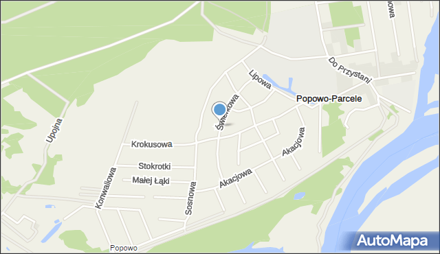 Popowo-Parcele, Świerkowa, mapa Popowo-Parcele