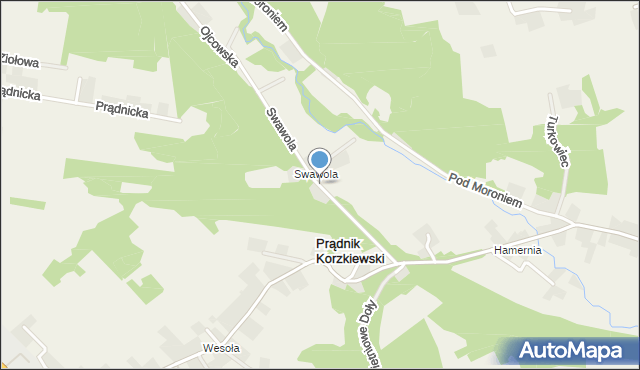 Prądnik Korzkiewski, Swawola, mapa Prądnik Korzkiewski