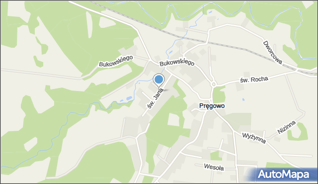 Pręgowo gmina Kolbudy, św. Jana, mapa Pręgowo gmina Kolbudy