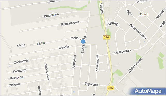 Puck, Swarzewska, mapa Puck