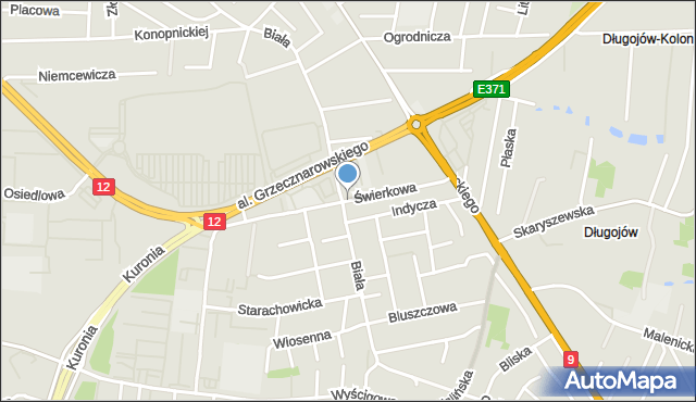 Radom, Świerkowa, mapa Radomia