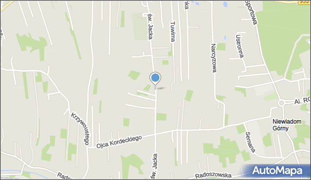 Rydułtowy, św. Jacka, mapa Rydułtowy