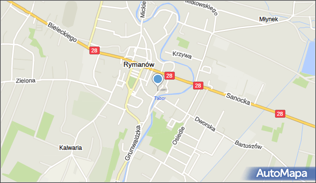 Rymanów, Swobody, mapa Rymanów