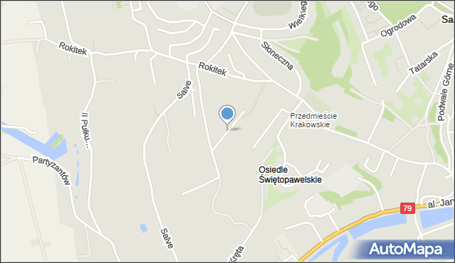 Sandomierz, św. Jana, mapa Sandomierza