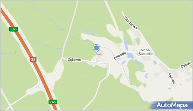 Santocko, Świerkowa, mapa Santocko